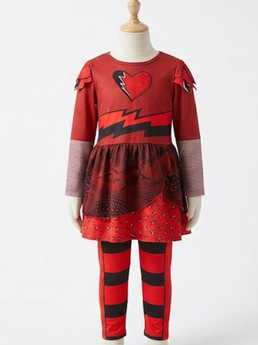 Disney Descendants The Rise Of Red Costume Dress Leggings Set Girls Size XL NWT